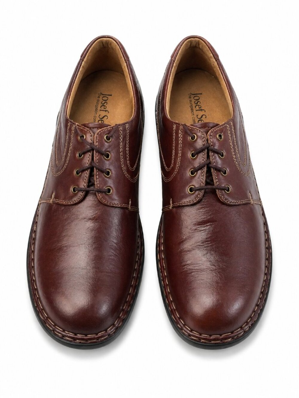 Josef Seibel Brown Leather Derby Shoes Men’s EU 45 US 12 Comfort Lace-Up